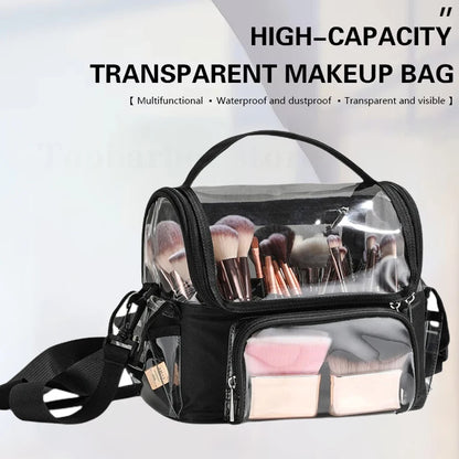 Waterproof clear cosmetic bag for travel and on-the-go