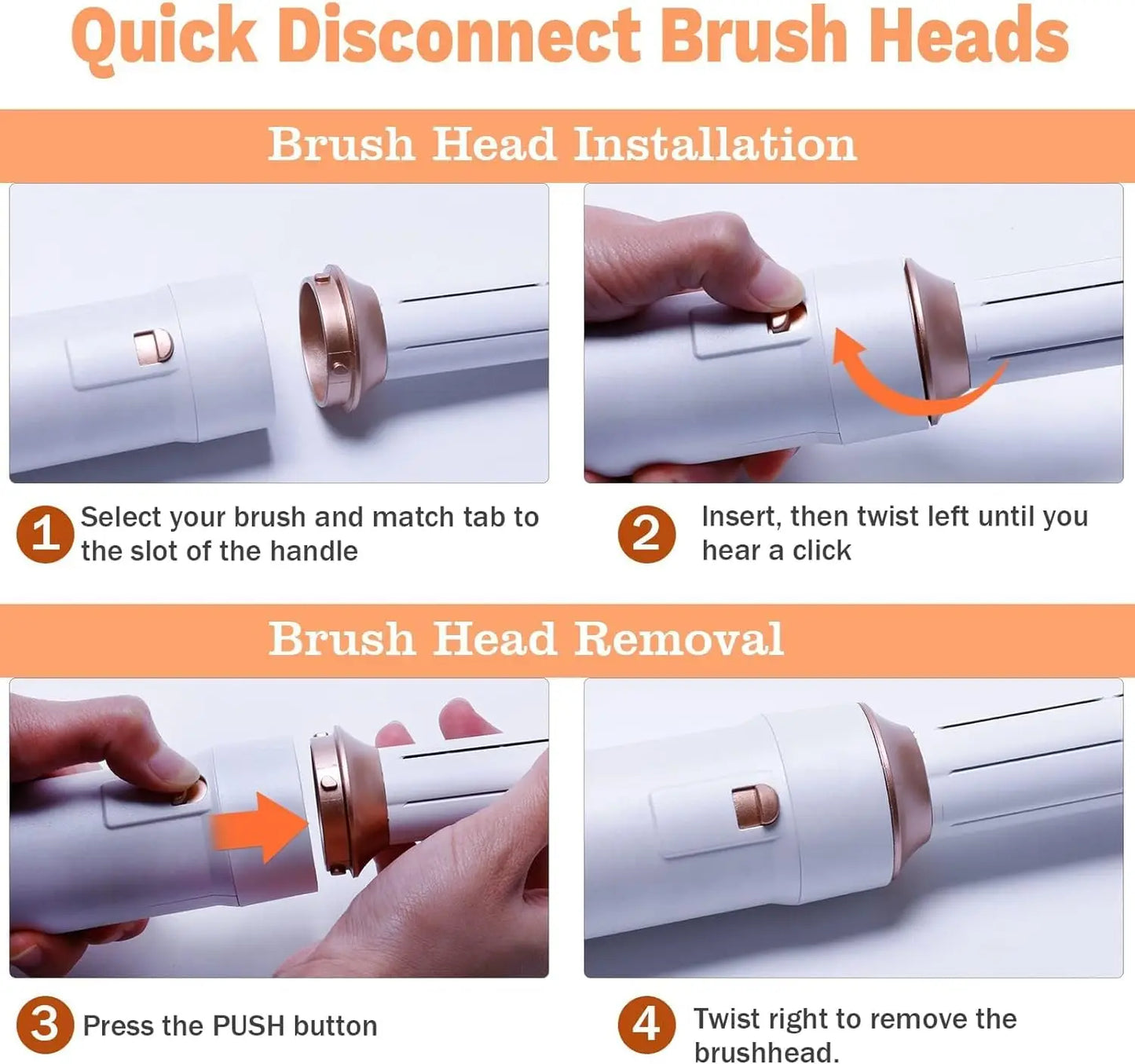 5-in-1 Hair Styling Set – Ionic Blow Dryer Brush & Curling Wand with Hot Air Massage