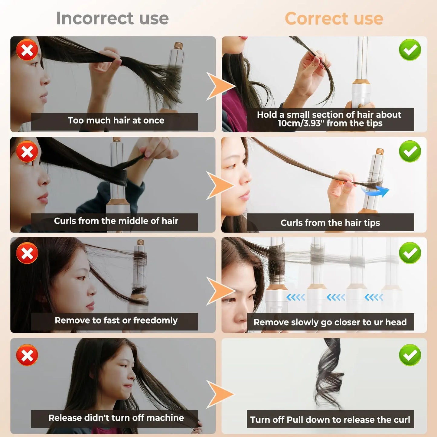 5-in-1 Hair Styling Set – Ionic Blow Dryer Brush & Curling Wand with Hot Air Massage