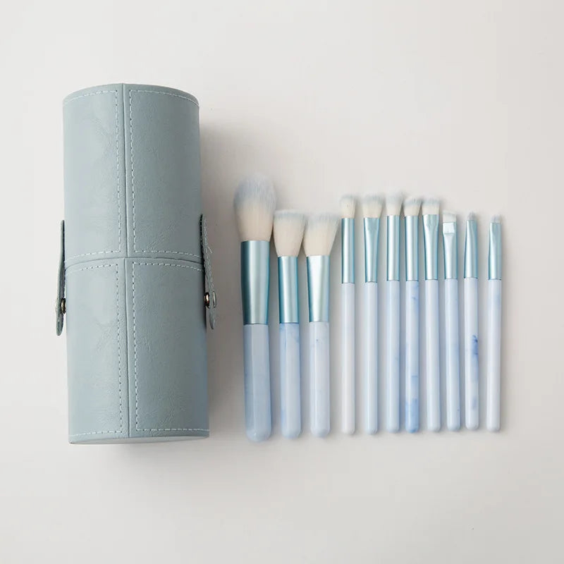 12-Piece Professional Makeup Brush Kit – Powder & Foundation for Expert Artists