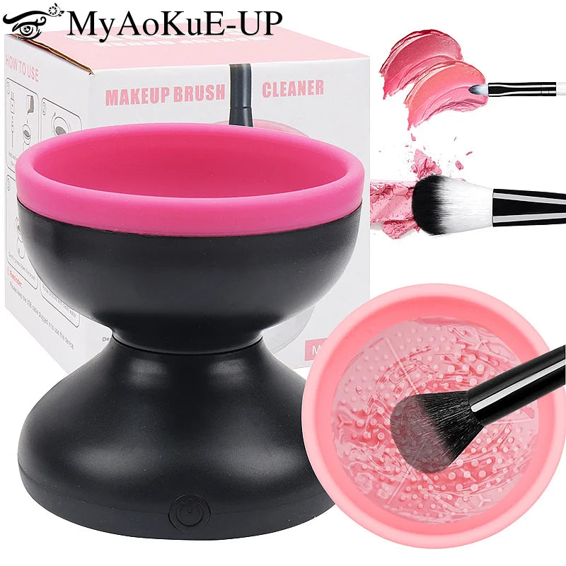 USB Electric Makeup Brush Cleaner – Automatic Silicone Cosmetic Brush Washer & Dryer