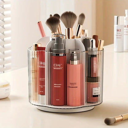 360° rotating detachable 6-grid makeup brush organizer for vanity