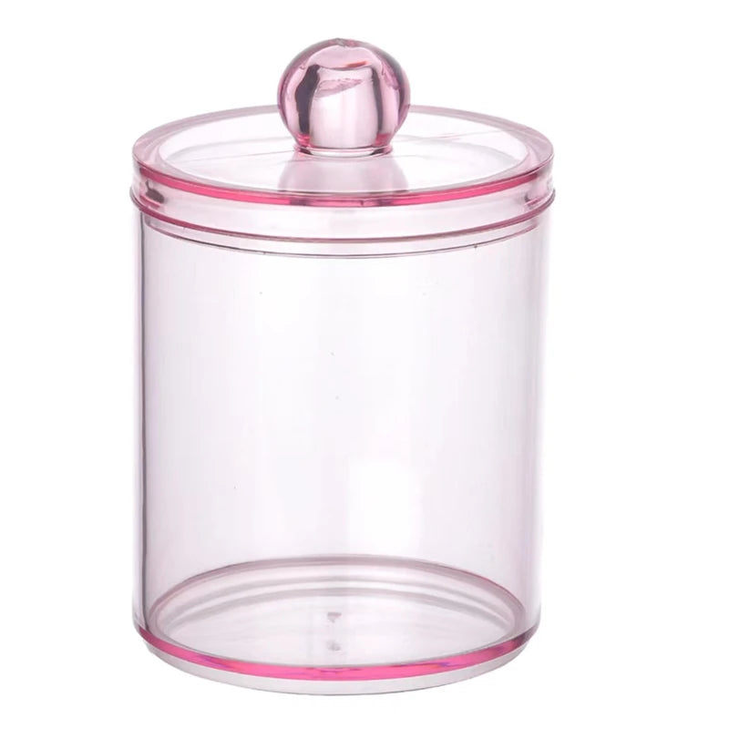 Transparent acrylic cotton swab storage box for makeup tools