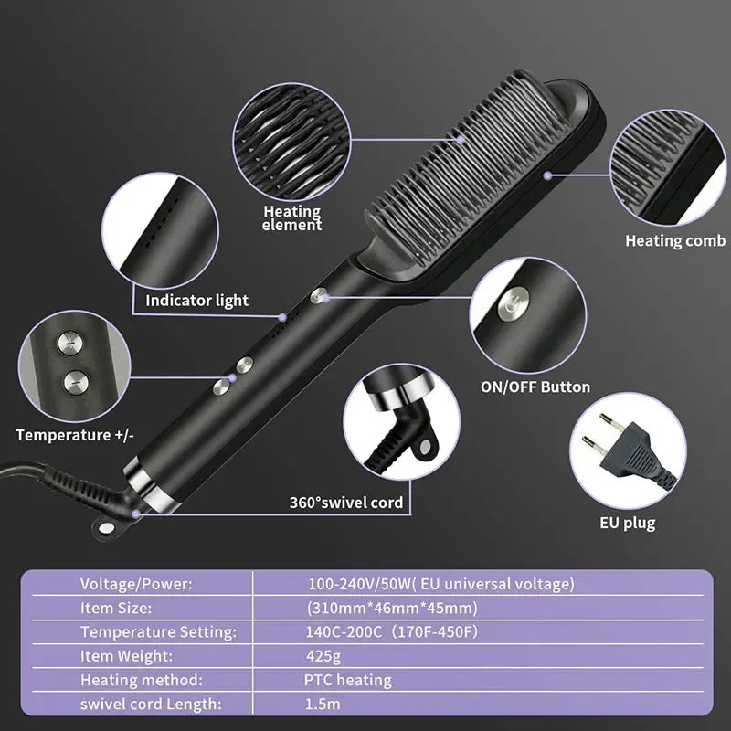 Thermostatic Hair Straightening Comb