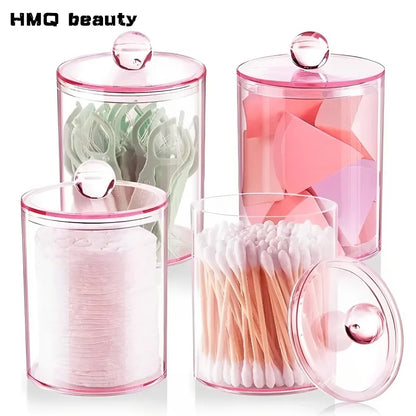 Transparent acrylic cotton swab storage box for makeup tools