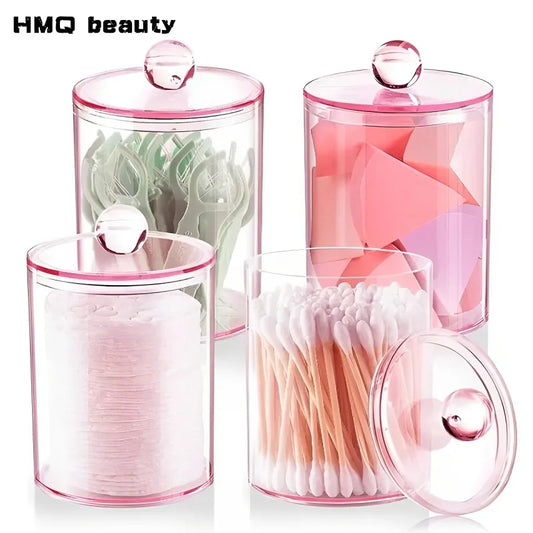 Transparent acrylic cotton swab storage box for makeup tools