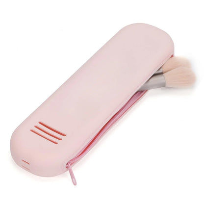 Durable zipper cosmetic pouch for makeup brushes