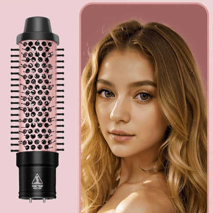 6-in-1 Curling Iron Set – Thermal Brush & 4 Interchangeable Ceramic Barrels with Flat Iron