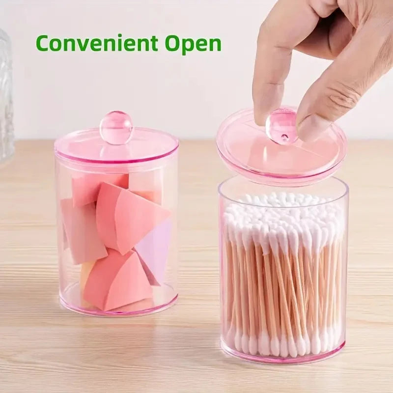 Transparent acrylic cotton swab storage box for makeup tools