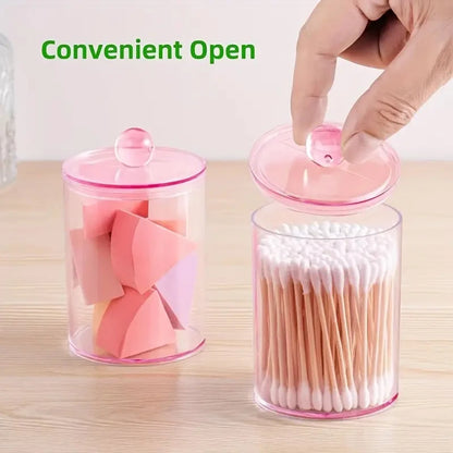 Transparent acrylic cotton swab storage box for makeup tools