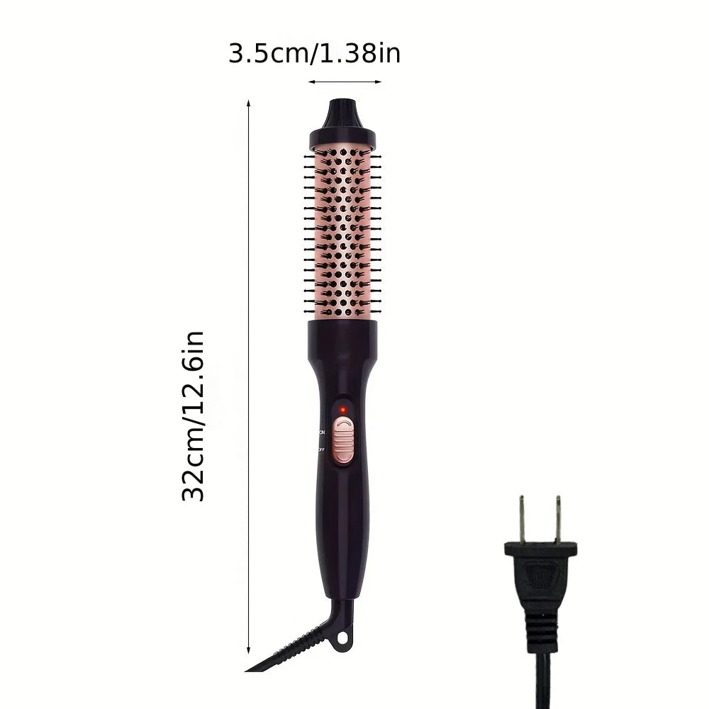 3-in-1 Heated Thermal Hair Brush – Curler & Volumizer for Home & Travel