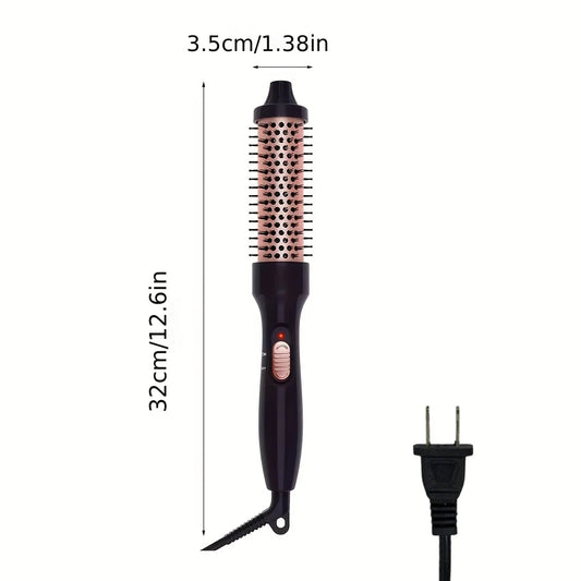 3-in-1 Heated Thermal Hair Brush – Curler & Volumizer for Home & Travel