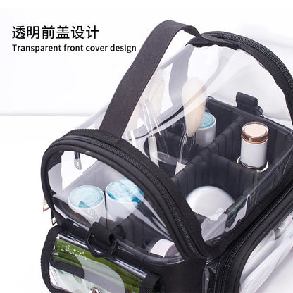 Waterproof clear cosmetic bag for travel and on-the-go