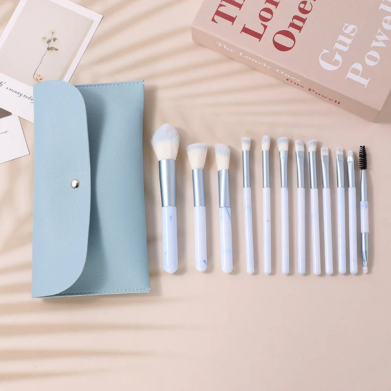 12-Piece Professional Makeup Brush Kit – Powder & Foundation for Expert Artists