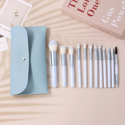 12-Piece Professional Makeup Brush Kit – Powder & Foundation for Expert Artists