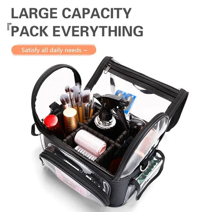 Waterproof clear cosmetic bag for travel and on-the-go