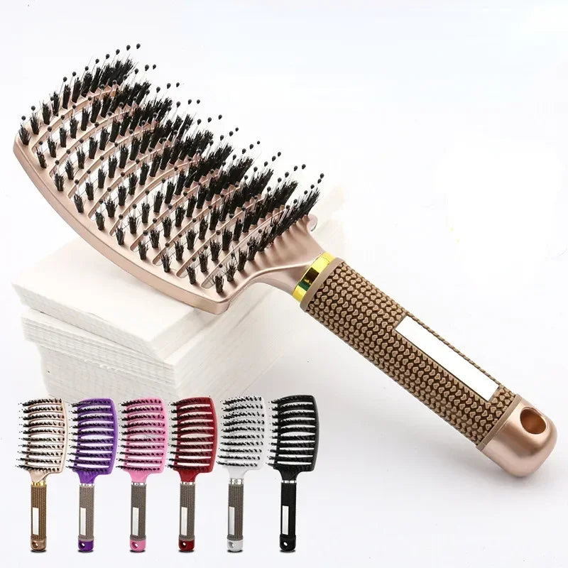 Nylon Detangling Hairbrush for Wet & Curly Hair