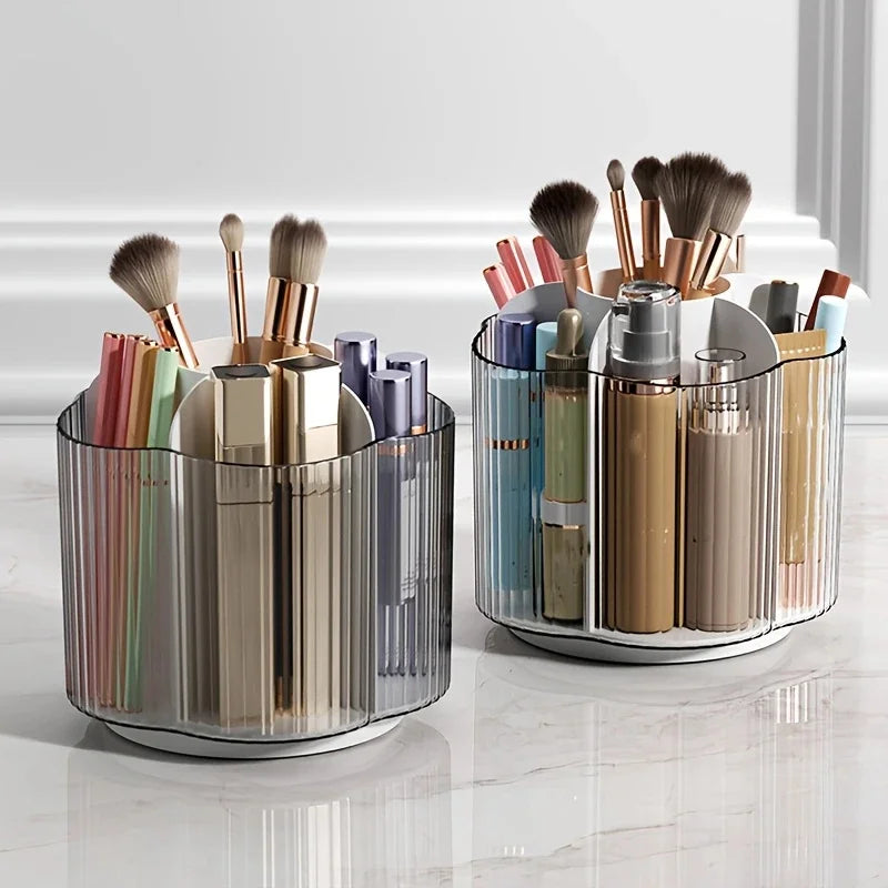 360° rotating detachable 6-grid makeup brush organizer for vanity