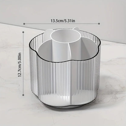 360° rotating detachable 6-grid makeup brush organizer for vanity