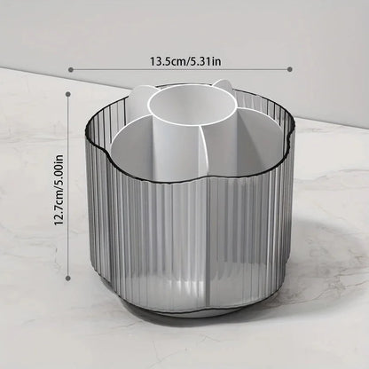 360° rotating detachable 6-grid makeup brush organizer for vanity