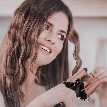 6-in-1 Curling Iron Set – Thermal Brush & 4 Interchangeable Ceramic Barrels with Flat Iron