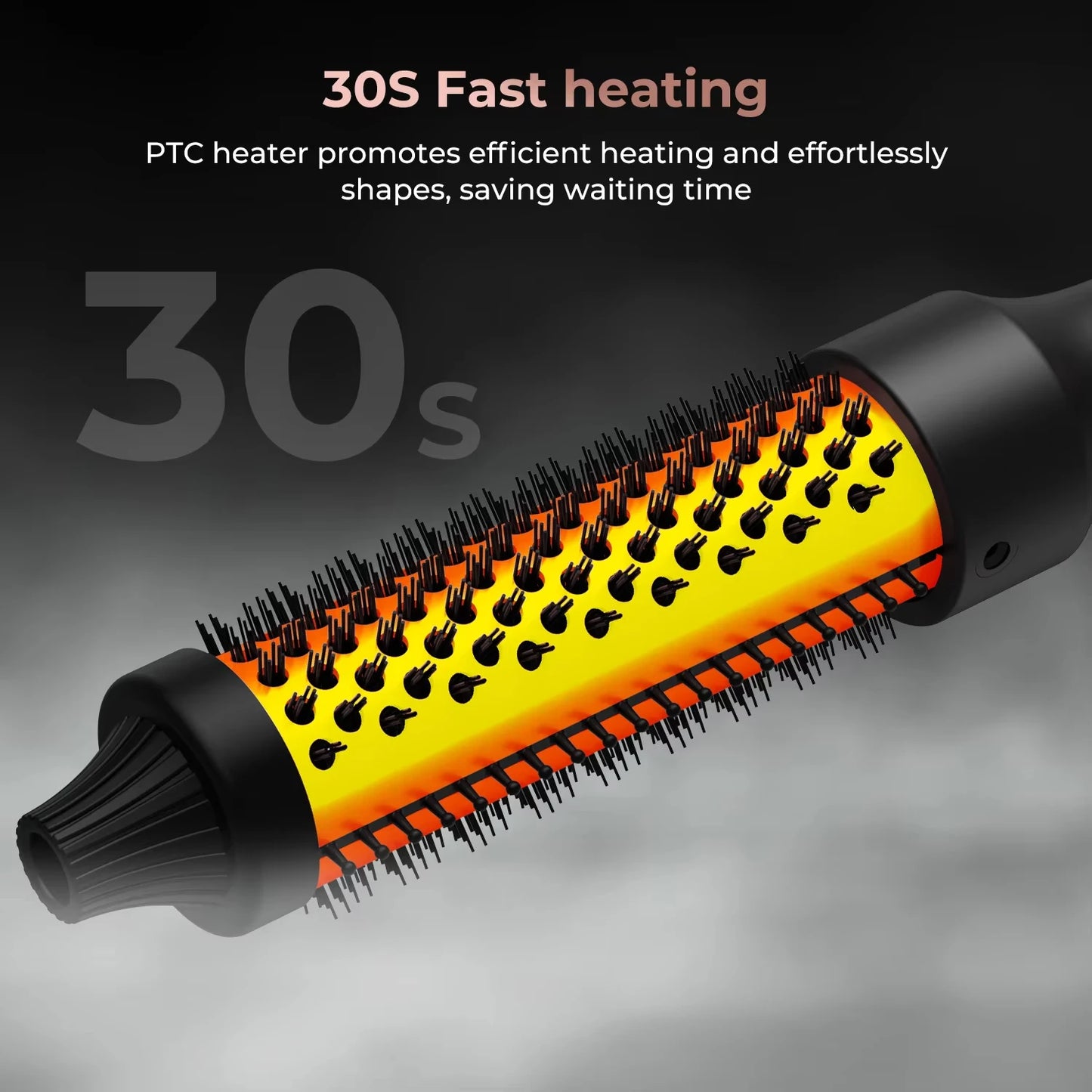 3-in-1 Heated Thermal Hair Brush – Curler & Volumizer for Home & Travel