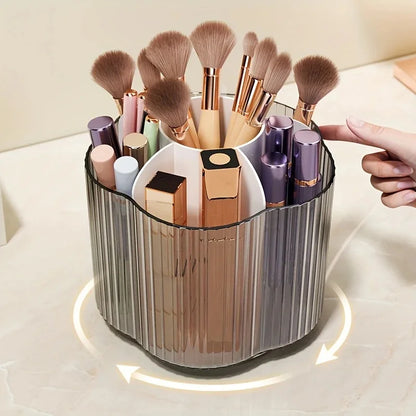 360° rotating detachable 6-grid makeup brush organizer for vanity