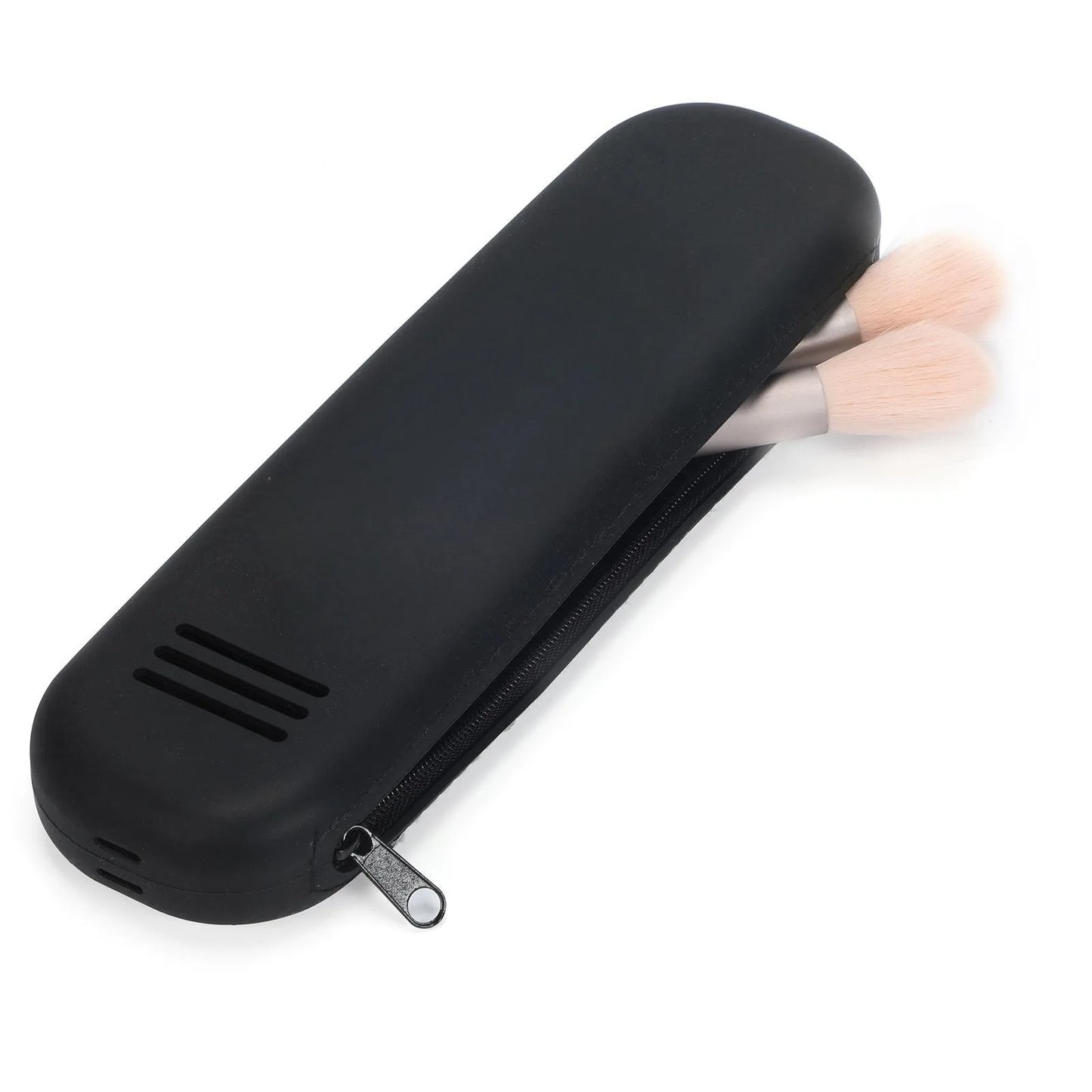Durable zipper cosmetic pouch for makeup brushes